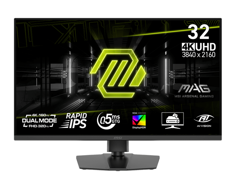 [最新產品] MSI 31.5" MAG 322URDF E16 4K UHD 雙模式 FHD 320Hz / UHD 160Hz Rapid IPS (16:9) 雙模式電競顯示器 MO-MA322UD