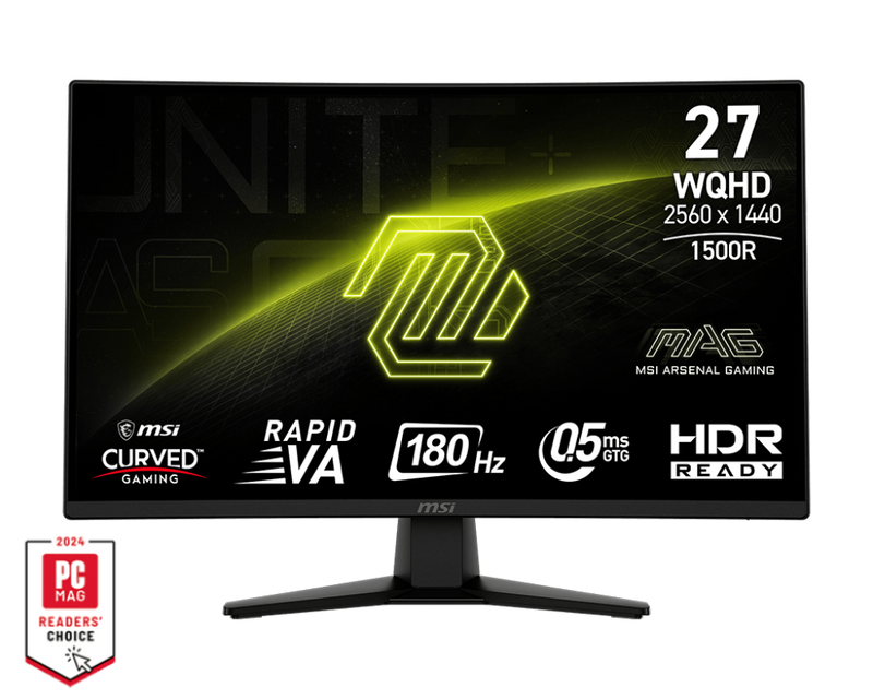 MSI 27" MAG274CQF 180Hz 2K QHD VA (16:9) 曲面電競顯示器 (MO-MA27CQF)