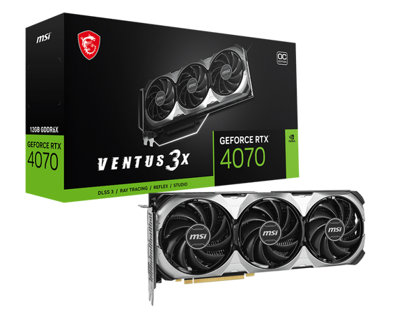 MSI GeForce RTX 4070 VENTUS 3X E OC 12GB GDDR6X (DI-N4070Y1)