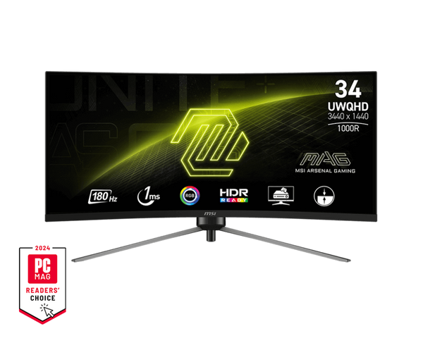 [最新產品] MSI 34" MAG 345CQR 180Hz 3440x1440 VA (21:9) 曲面電競顯示器 (MO-MA345CQ)