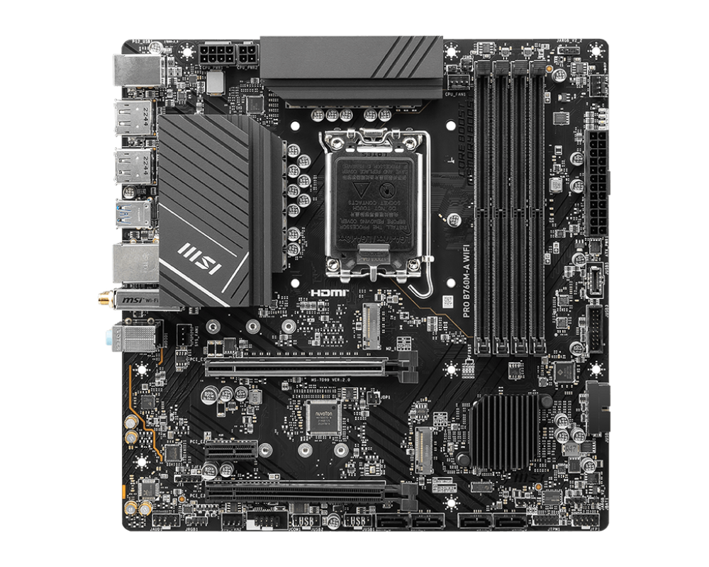 MSI PRO B760M-A WIFI DDR5,LGA 1700 mATX Motherboard (MB-MB76AW5)