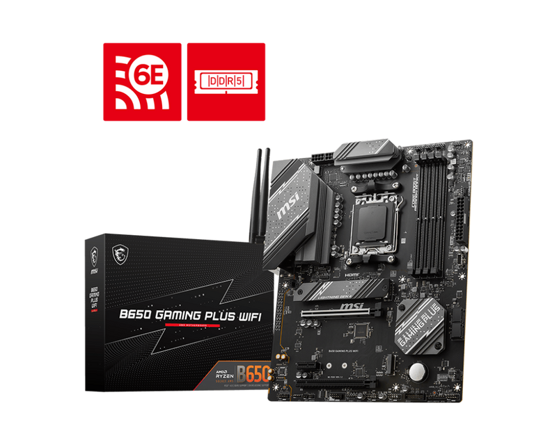 MSI B650 GAMING PLUS WIFI DDR5,Socket AM5 ATX Motherboard (MB-RB65G+W)