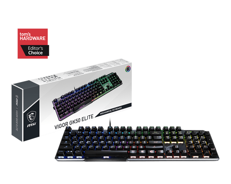 【熱賣中】MSI VIGOR GK50 ELITE BOX WHITE 凱華白軸RGB電競鍵盤 (KB-MGK5BLT)