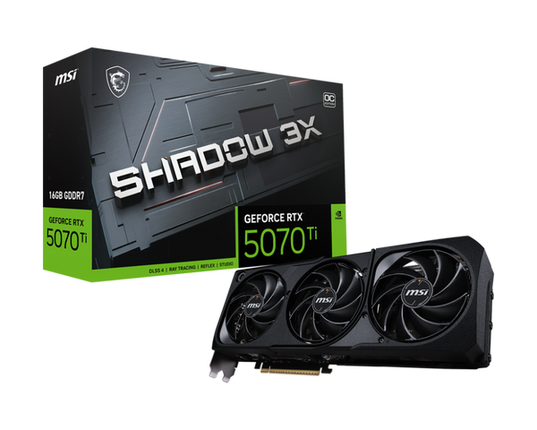 (少量現貨) MSI GeForce RTX 5070 Ti SHADOW 3X OC 16GB GDDR7 (DI-N507TF1)