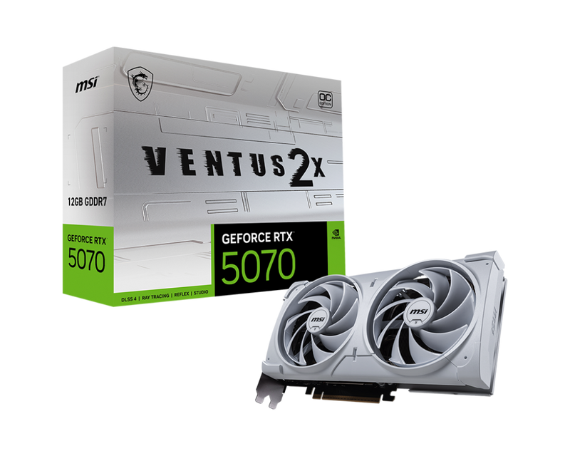 MSI GeForce Series RTX 5070 VENTUS 2X WHITE 白色 OC 12GB GDDR7 (DI-N5070W1)