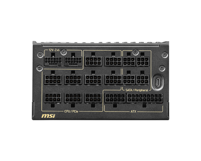 MSI 1600W MEG Ai1600P PCIE5 ATX 3.0 80Plus Titanium Full Modular Power Supply (PS-MEA16T5)