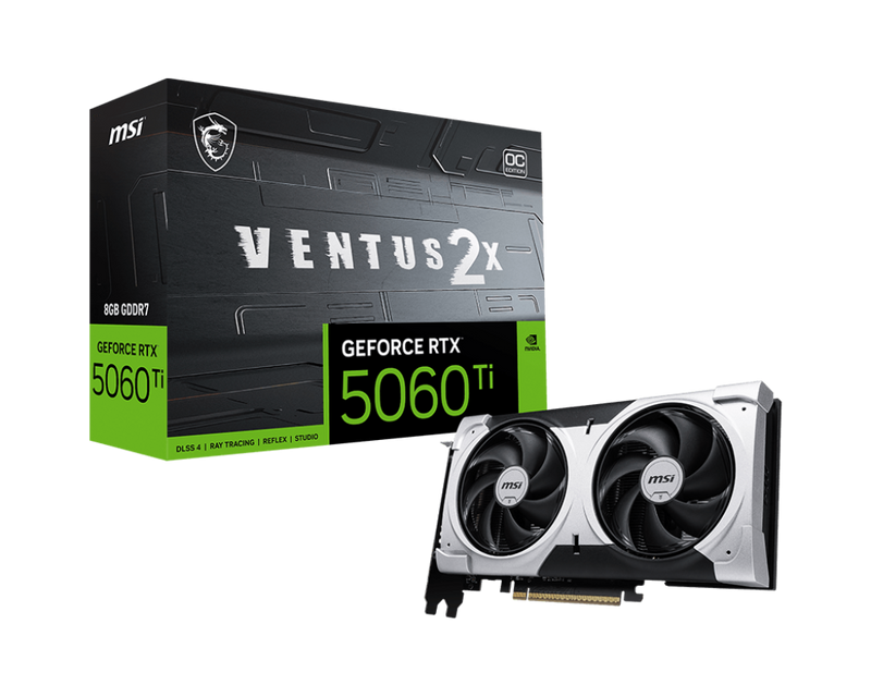 MSI GeForce RTX 5060 Ti VENTUS 2X OC PLUS 8GB GDDR7 (DI-N506TP8)