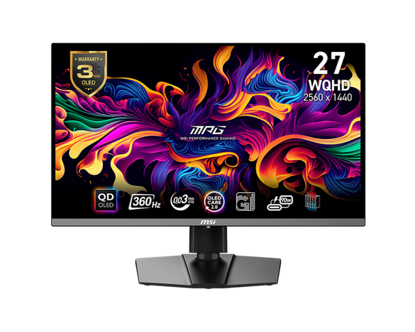 [最新產品] MSI 27" MPG271QRX QD-OLED 360Hz 2K QHD OLED (16:9) 電競顯示器(HDMI2.1)