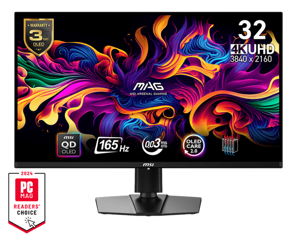 MSI 31.5" MAG321UP QD-OLED 165Hz 4K UHD (16:9) 電競顯示器(HDMI2.1) (MO-MA32UPO)