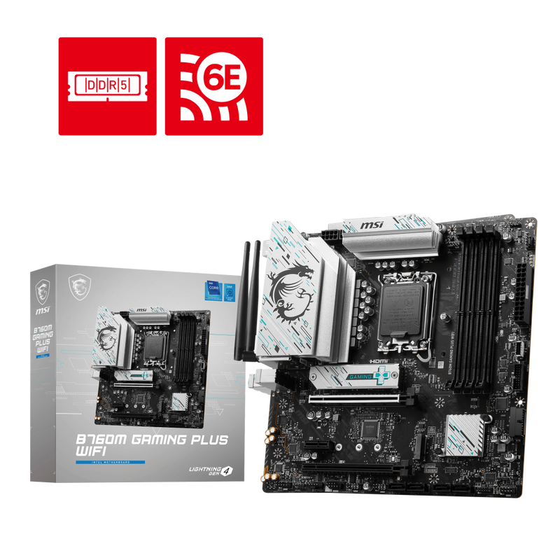 MSI B760M GAMING PLUS WIFI DDR5,LGA 1700 mATX Motherboard (MB-MB76MG+)