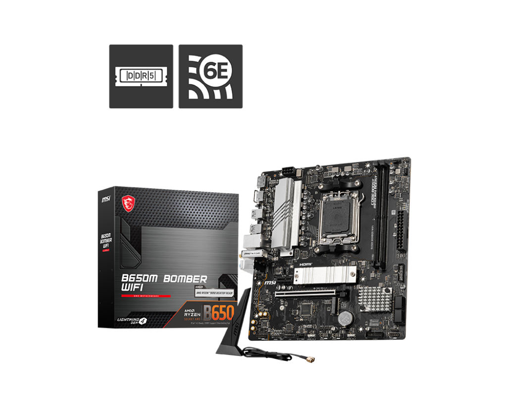Bomber Computer MSI B650M BOMBER WIFI DDR5,Socket AM5 mATX Motherboard (MB-RB65MBW)