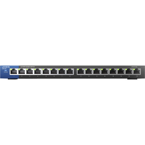 Linksys LGS116P-AP 16-Port Business Desktop Unmanaged Gigabit PoE+ Switch (5 year)