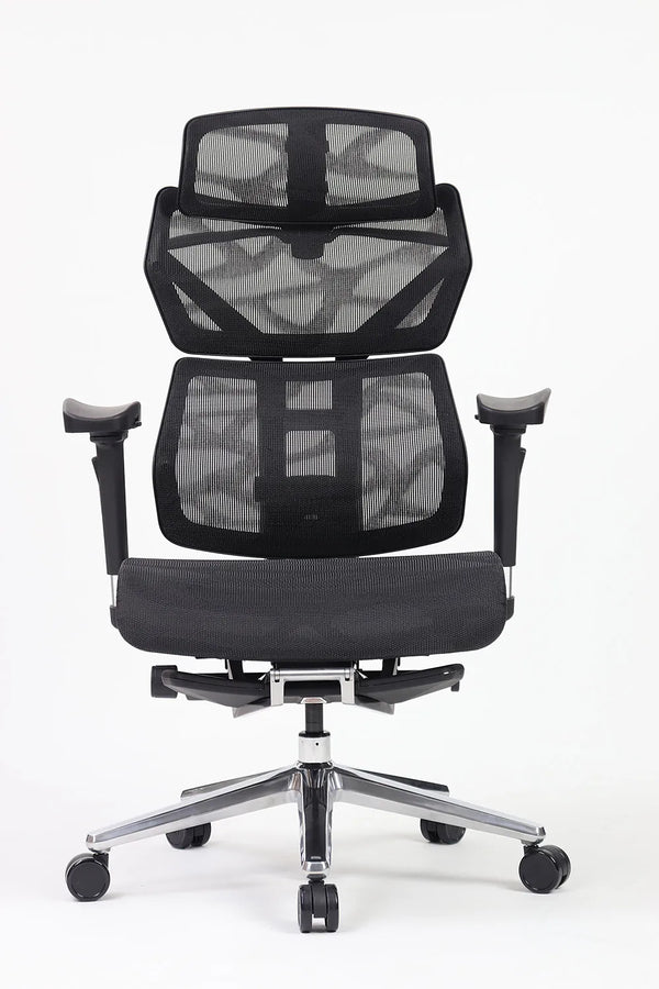 I-Rocks T27S Yunyan Mesh Ergonomic Mesh Chair with/Aluminum Alloy Folding Leg Rest - GC-T27SBK (direct delivery from the agent) 