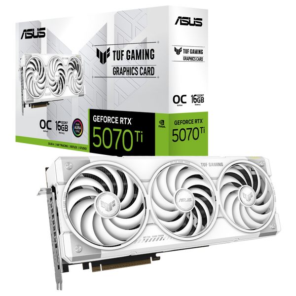 ASUS TUF GeForce RTX 5070 Ti OC White 16GB GDDR7 TUF-RTX5070TI-O16G-WHITE-GAMING (DI-E507TU1)