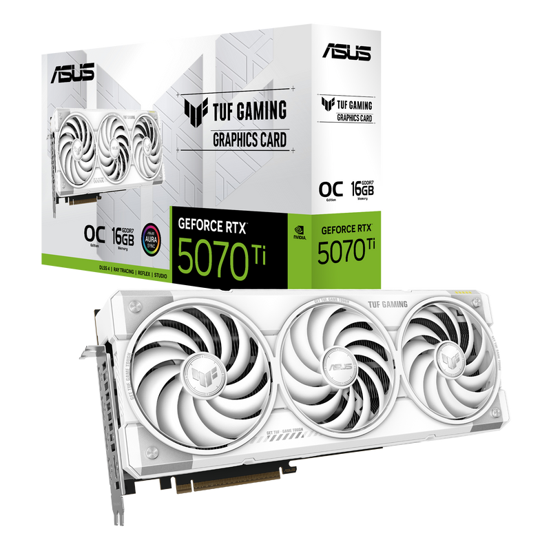 ASUS TUF GeForce RTX 5070 Ti OC White 16GB GDDR7 TUF-RTX5070TI-O16G-WHITE-GAMING (DI-E507TU1)