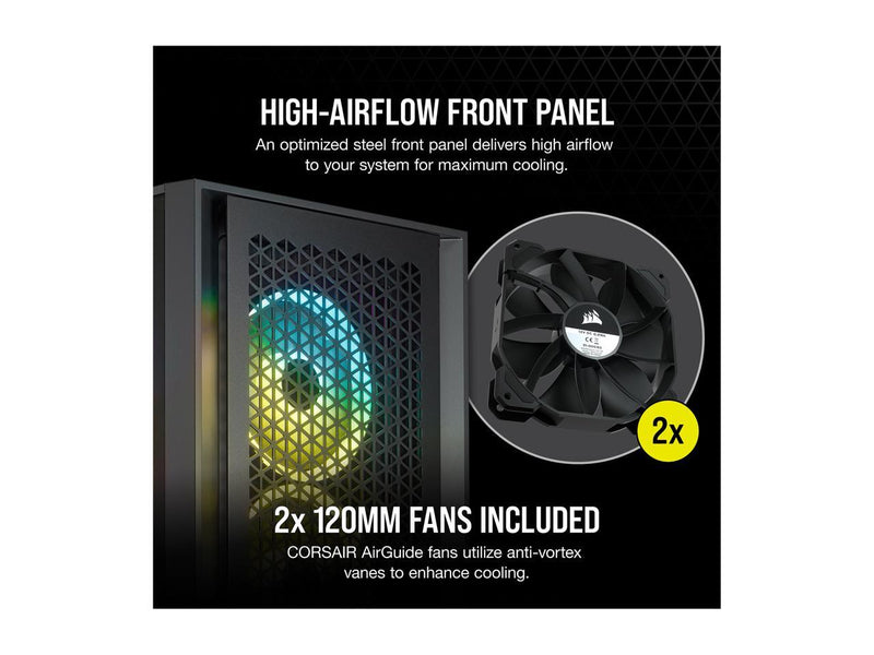 CORSAIR 4000D AIRFLOW Black Black Tempered Glass ATX Case CC-9011200-WW 