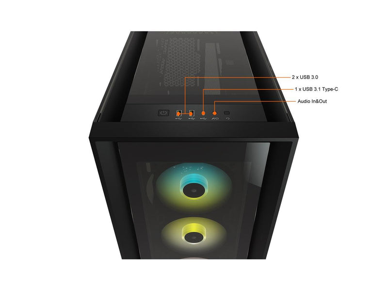 CORSAIR iCUE 5000X RGB Black Black Tempered Glass ATX Case CC-9011212-WW