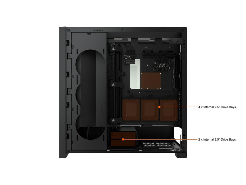 CORSAIR iCUE 5000X RGB Black Black Tempered Glass ATX Case CC-9011212-WW