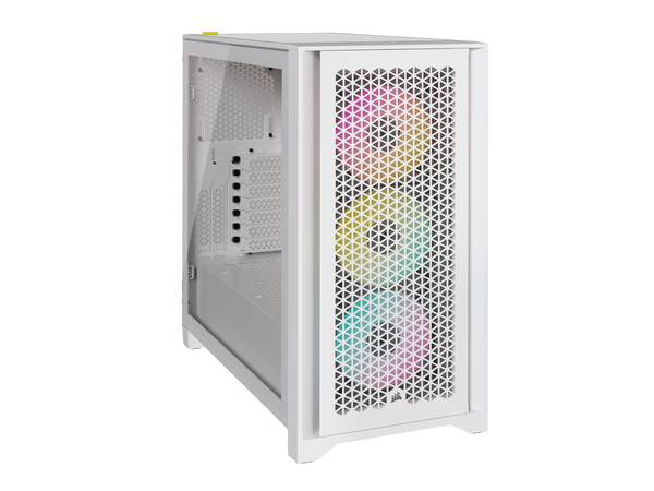 CORSAIR iCUE 4000D RGB AIRFLOW Mid-Tower Case White with 3x AF120 RGB ELITE Fans (CC-9011241-WW) 