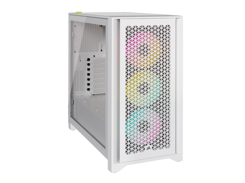 CORSAIR iCUE 4000D RGB AIRFLOW Mid-Tower Case White with 3x AF120 RGB ELITE Fans (CC-9011241-WW) 