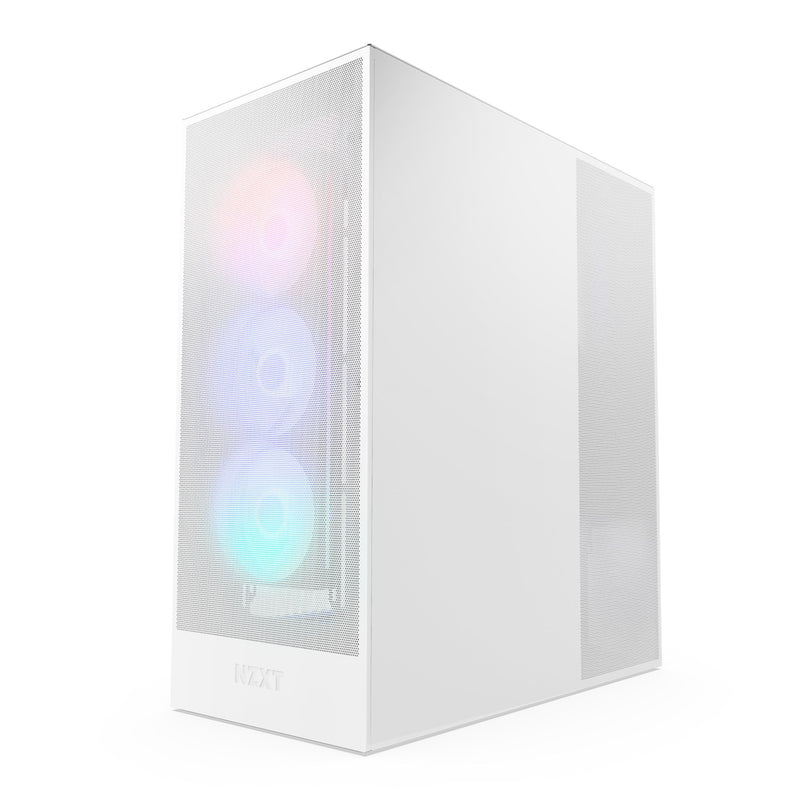 NZXT H7 FLOW RGB (2024) Matte White Tempered Glass ATX Case CM-H72FW-R1 