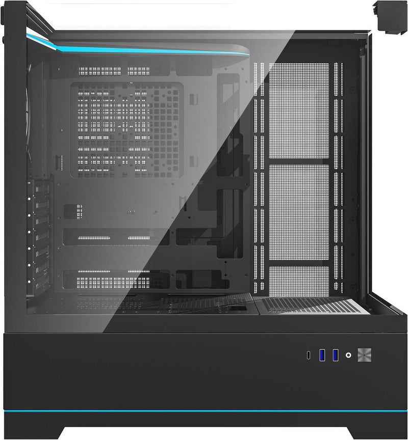 darkFlash DY450 Pro Black 黑色 玻璃(連頂部)全景 ATX Case 支援背插式主機板 (附前置控制顯示屏) (CA-DY450B)