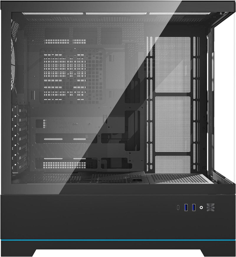darkFlash DY451 Pro Black 黑色 玻璃全景 ATX Case 支援背插式主機板 (附前置控制顯示屏) (CA-DY451B)