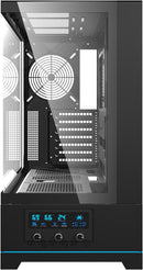 darkFlash DY451 Pro Black 黑色 玻璃全景 ATX Case 支援背插式主機板 (附前置控制顯示屏) (CA-DY451B)