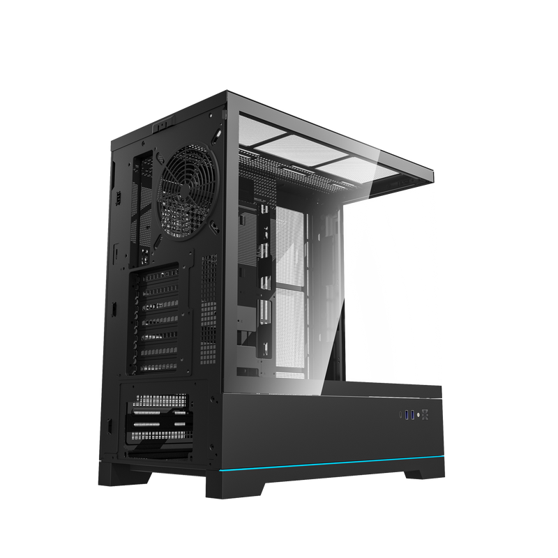 darkFlash DY451 Pro Black 黑色 玻璃全景 ATX Case 支援背插式主機板 (附前置控制顯示屏) (CA-DY451B)