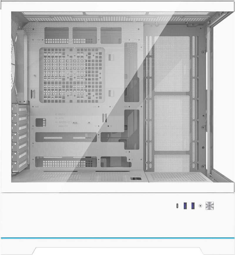 darkFlash DY451 Pro White 白色 玻璃全景 ATX Case 支援背插式主機板 (附前置控制顯示屏) (CA-DY451W)