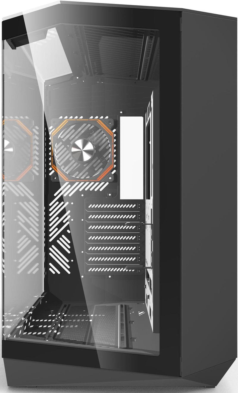 darkFlash DY470 Black black glass panoramic ATX Case supports back-plug motherboard (with 3 ARGB fans) (CA-DY470B) 