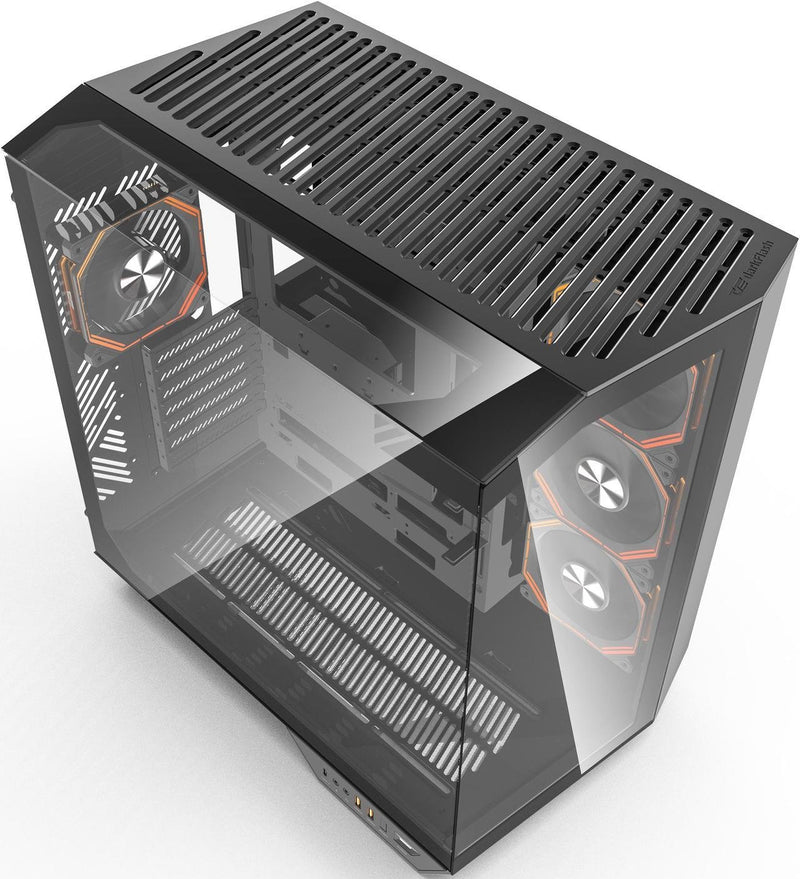darkFlash DY470 Black black glass panoramic ATX Case supports back-plug motherboard (with 3 ARGB fans) (CA-DY470B) 