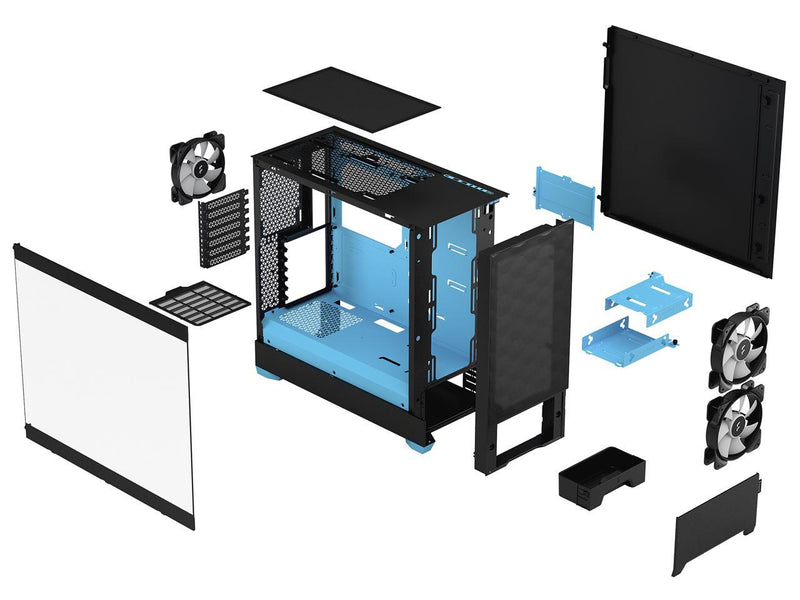 Fractal Design Pop Air RGB Black Cyan Core Black Blue Tempered Glass ATX Case FD-C-POR1A-02 