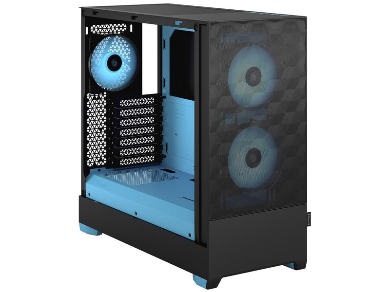 Fractal Design Pop Air RGB Black Cyan Core Black Blue Tempered Glass ATX Case FD-C-POR1A-02 