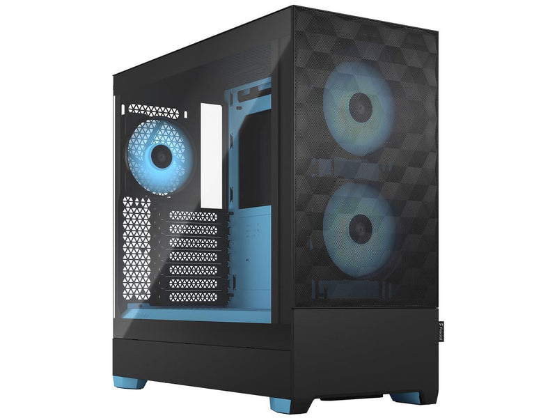 Fractal Design Pop Air RGB Black Cyan Core Black Blue Tempered Glass ATX Case FD-C-POR1A-02 