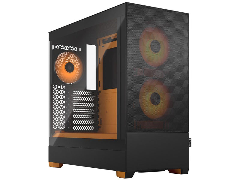 Fractal Design Pop Air RGB Black Orange Core Black Orange Tempered Glass ATX Case FD-C-POR1A-05 