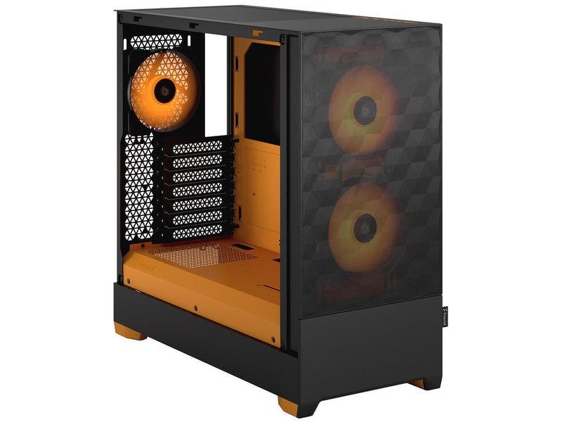 Fractal Design Pop Air RGB Black Orange Core Black Orange Tempered Glass ATX Case FD-C-POR1A-05 