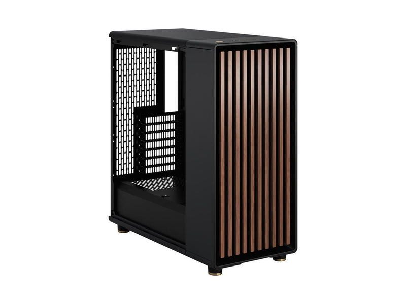 Fractal Design North Charcoal Black ATX Case with Walnut Wood Front and Mesh Side Panel FD-C-NOR1C-01
