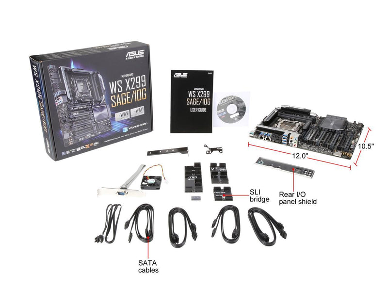 ASUS WS X299 SAGE/10G Intel X299, LGA 2066 CEB Workstation Motherboard 