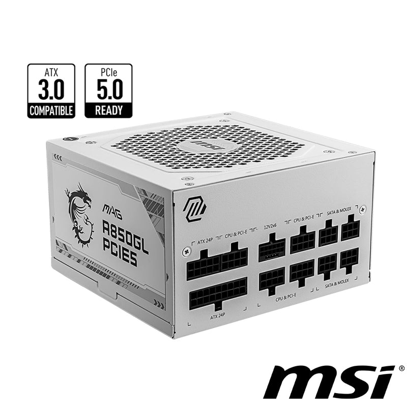 MSI 850W MPG A850GL White 白色PCIE 5.0 ATX 3.0 80Plus Gold Full Modular