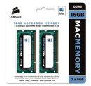 CORSAIR Mac Memory DDR3 SODIMM 16GB Kit (2x8GB) DDR3 1333MHz CMSA16GX3M2A1333C9 Memory Apple Certified