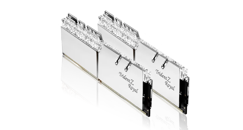 G.SKILL 64GB Kit (2x32GB) Trident Z Royal Silver F4-3200C16D-64GTRS RGB DDR4 3200MHz Memory