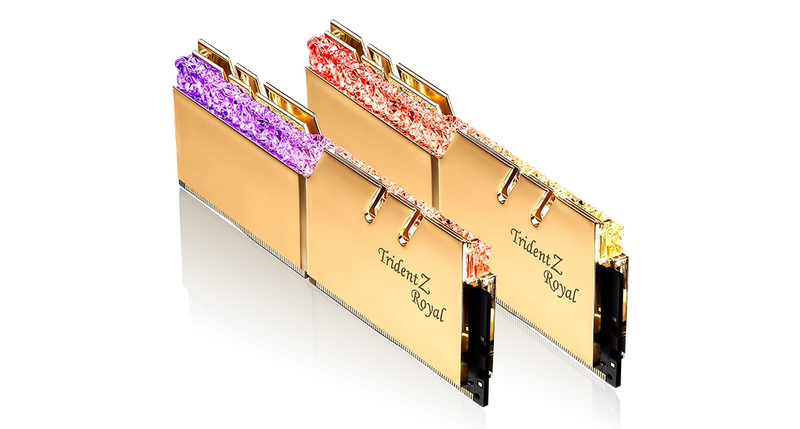 G.SKILL 64GB Kit (2x32GB) Trident Z Royal Gold F4-3600C18D-64GTRG RGB DDR4 3600MHz Memory