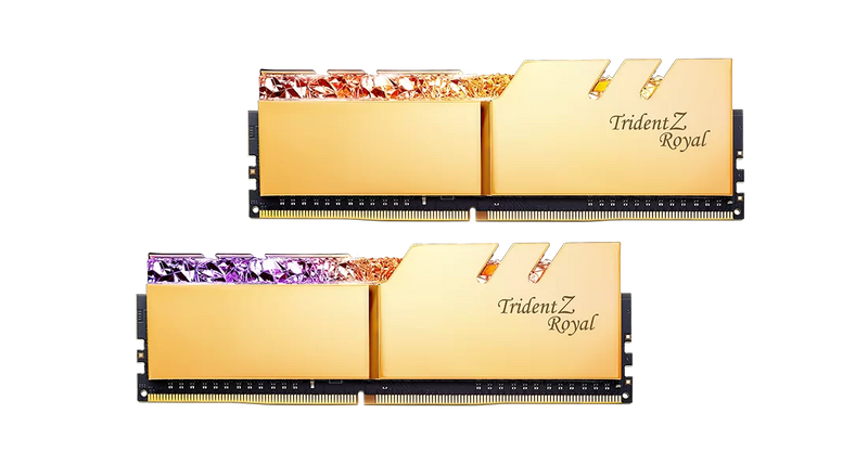 G.SKILL 64GB Kit (2x32GB) Trident Z Royal Gold F4-3600C18D-64GTRG RGB DDR4 3600MHz Memory