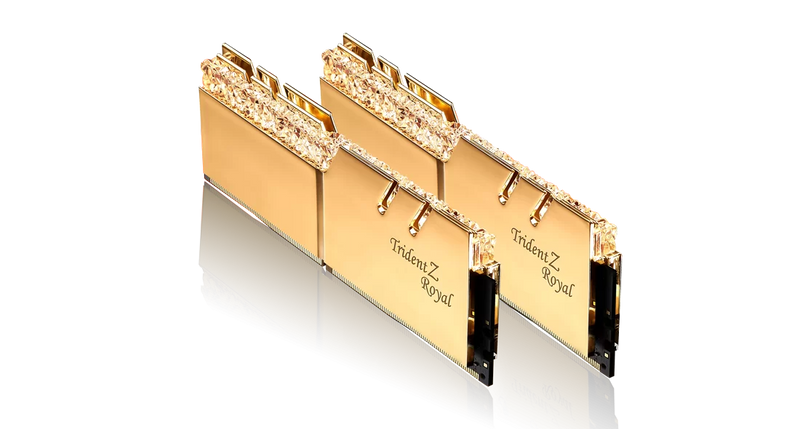 G.SKILL 64GB Kit (2x32GB) Trident Z Royal Gold F4-3600C18D-64GTRG RGB DDR4 3600MHz Memory