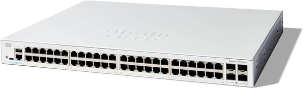 Cisco Catalyst 1200 48-Port Gigabit Ethernet + 4x10Gb SFP+ Smart Managed Switch (C1200-48T-4X-UK/NE-1248T4X)
