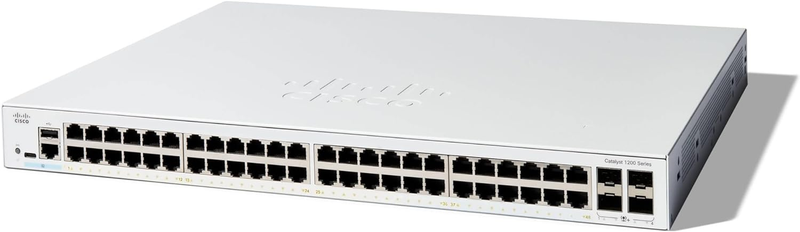 Cisco Catalyst 1200 48-Port Gigabit Ethernet + 4x10Gb SFP+ Smart Managed Switch (C1200-48T-4X-UK/NE-1248T4X)