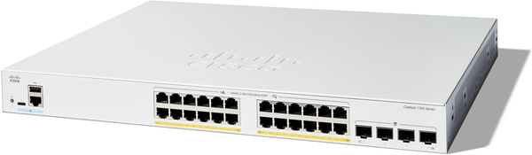 Cisco Catalyst 1300 24-Port Gigabit Ethernet + 4xSFP (375W PoE+) Advanced Security Managed Switch (C1300-24FP-4G-UK/NE-1324A4G)