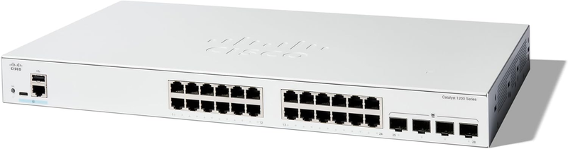 Cisco Catalyst 1200 24-Port Gigabit Ethernet + 4xSFP Smart Managed Switch (C1200-24T-4G-UK/NE-1224T4G)