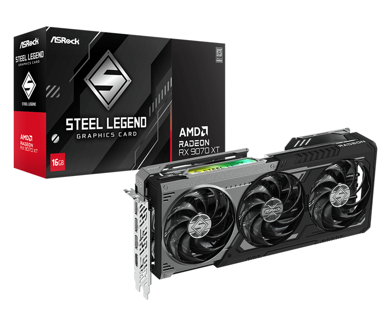 ASRock Radeon RX 9070 XT STEEL LEGEND DARK 16GB GDDR6 (RX9070XT-SLD-16G)